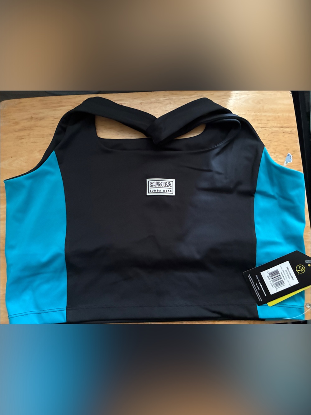 Zumba Fitness Black and Teal Racerback Tank Top